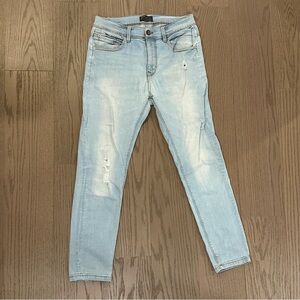 Zara Men's Light Blue Straight Leg Skinny Jeans